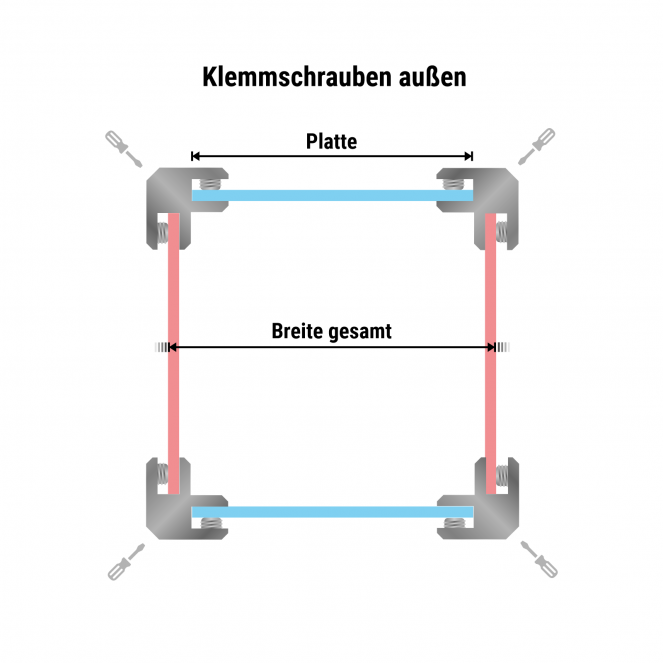 Abmessungen Verbinder und Platten