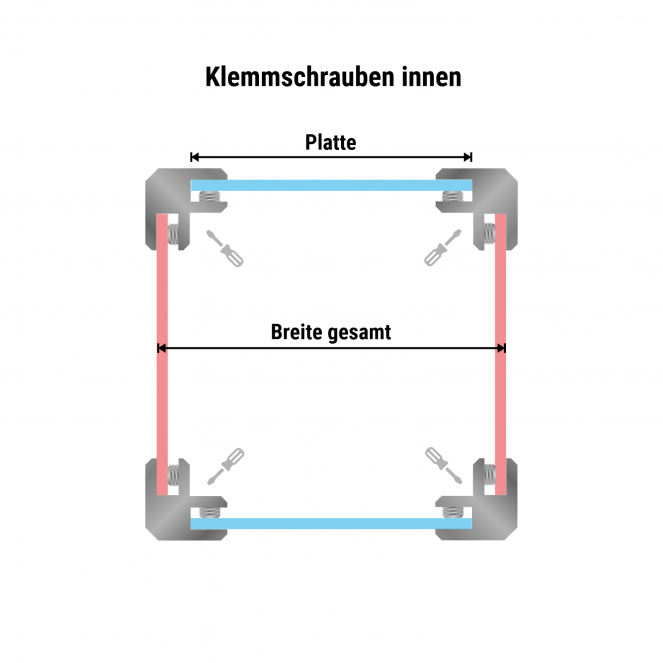 Abmessungen Verbinder und Platten