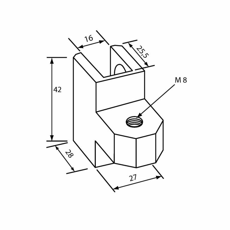 Grundelement Typ T 10-16 mm Abmessungen