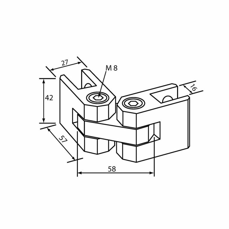 Multifunktionsverbinder 10-16 mm Abmessungen