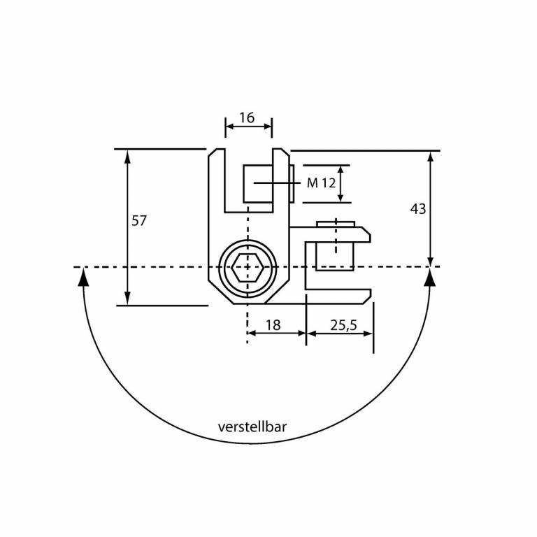 Winkelverbinder 10-16 mm Abmessungen