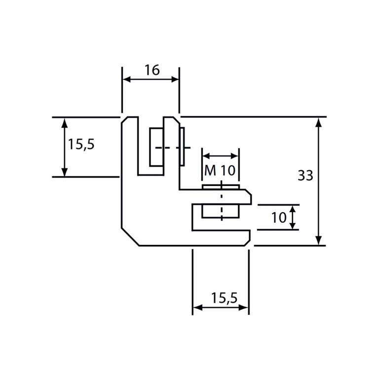 Verbinder 90° 8-10 mm Abmessungen