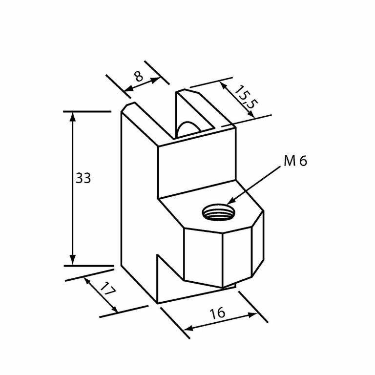 Grundelement Typ T 3-8 mm Abmessungen