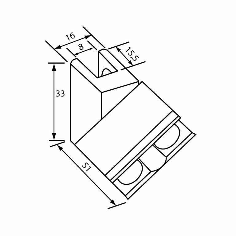 Horizontal-Vertikal-Verbinder 3-8 mm Abmessungen