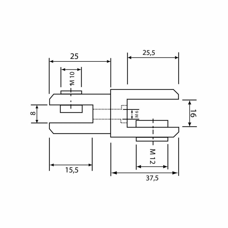 Kombiverbinder 3-16 mm Abmessungen