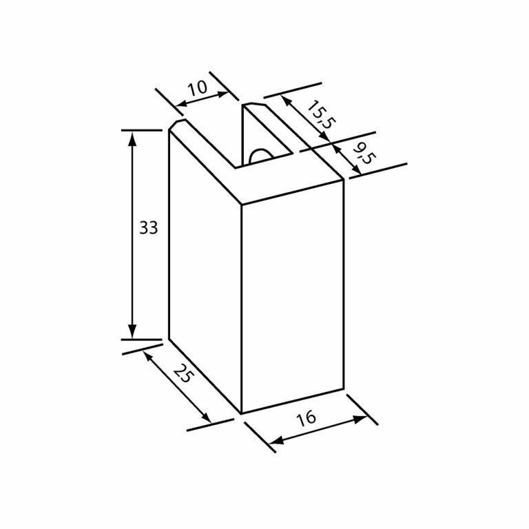 Plattenabschluss 8-10 mm Abmessungen