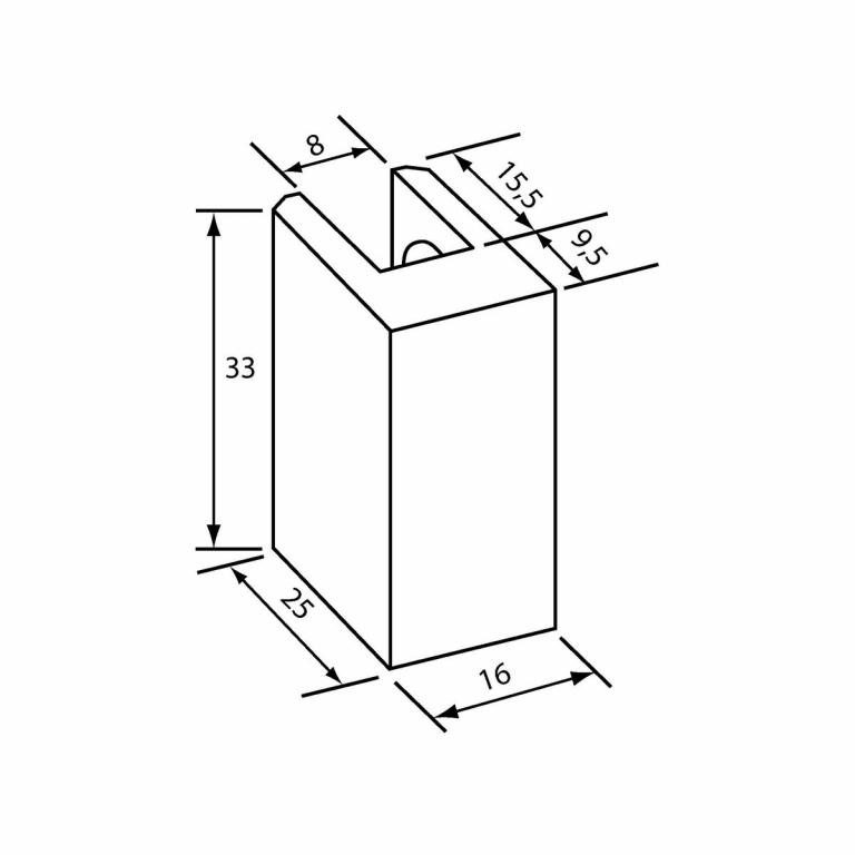 Plattenabschluss 3-8 mm Abmessungen