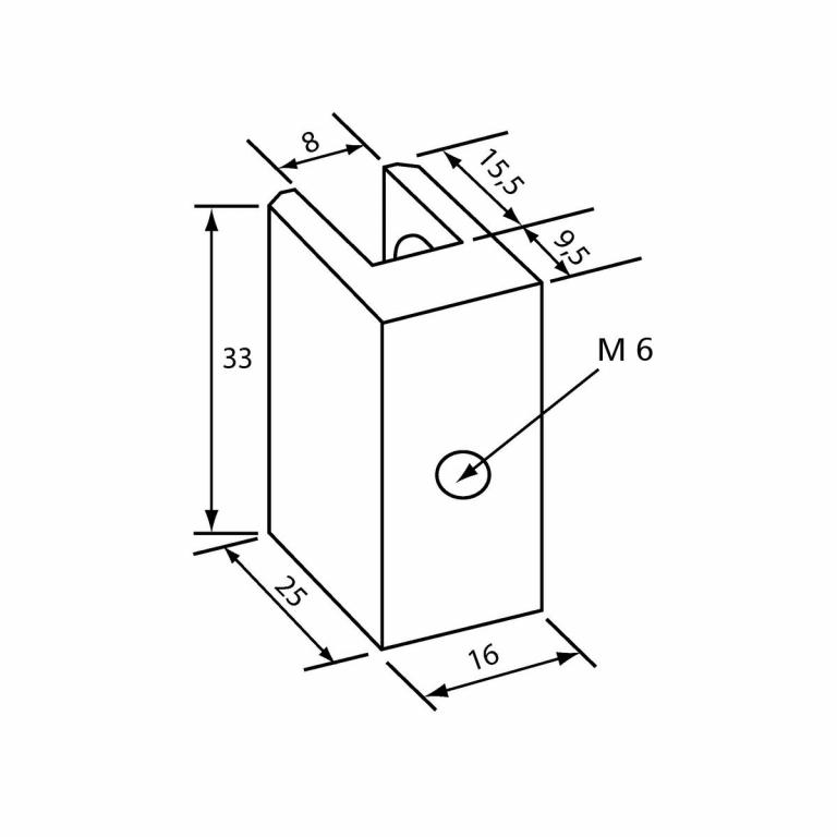 Prospekttaschenhalter 3-8 mm Abmessungen