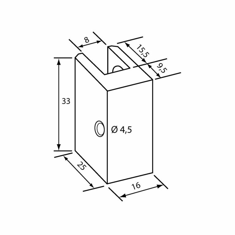 Schilderhalter 8-10 mm Abmessungen