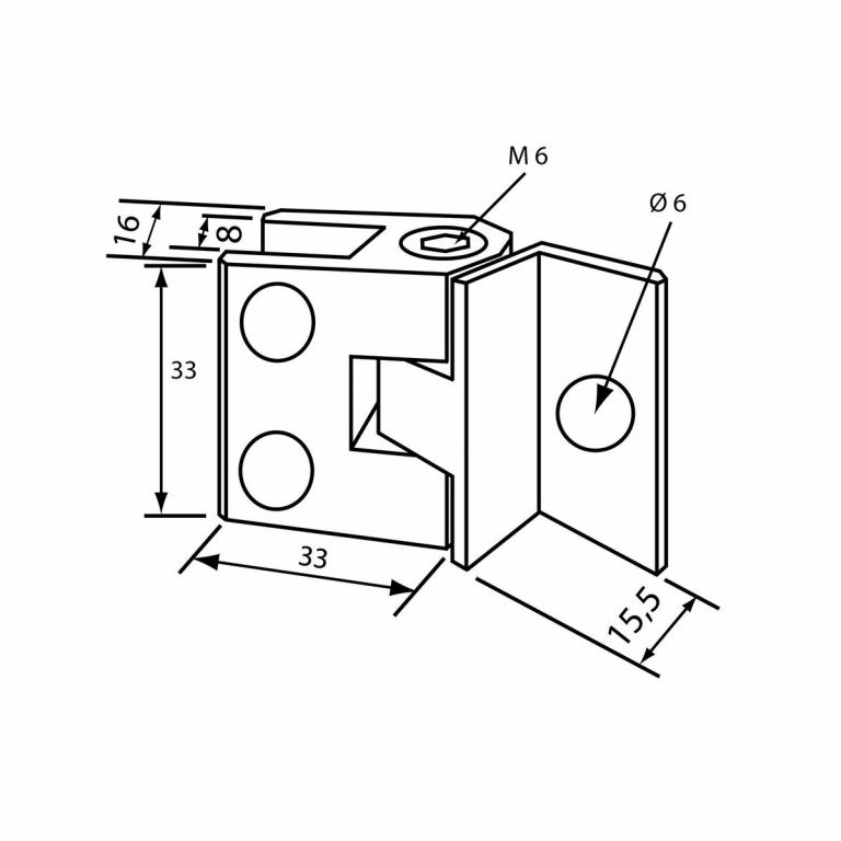 Spezial-Winkelverbinder 3-8 mm Abmessungen