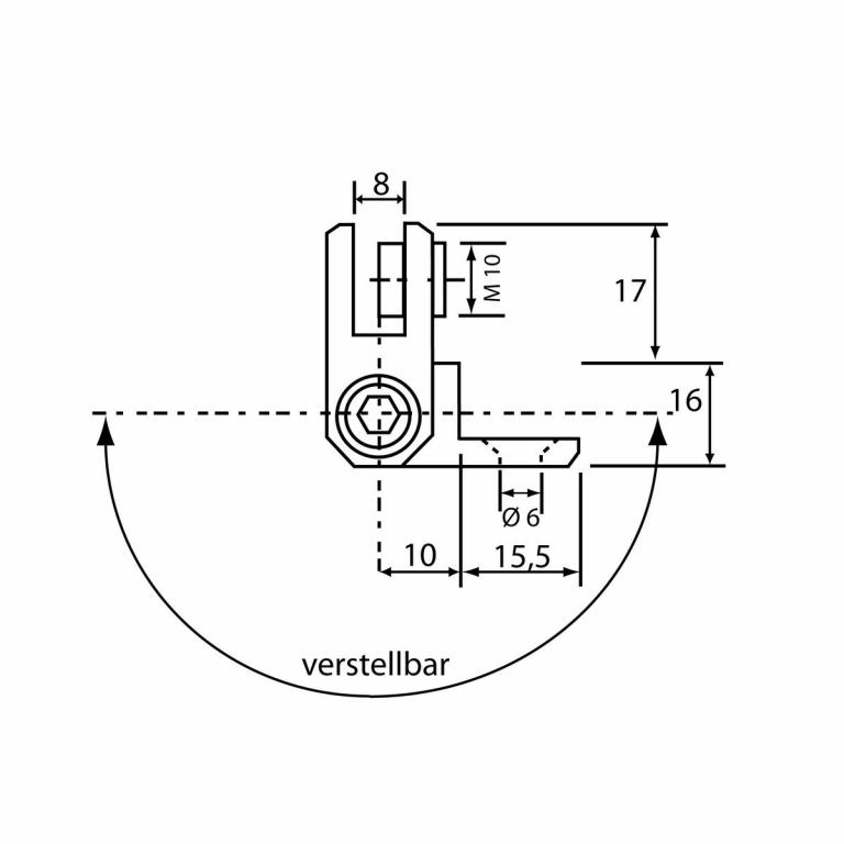 Spezial-Winkelverbinder 3-8 mm Abmessungen
