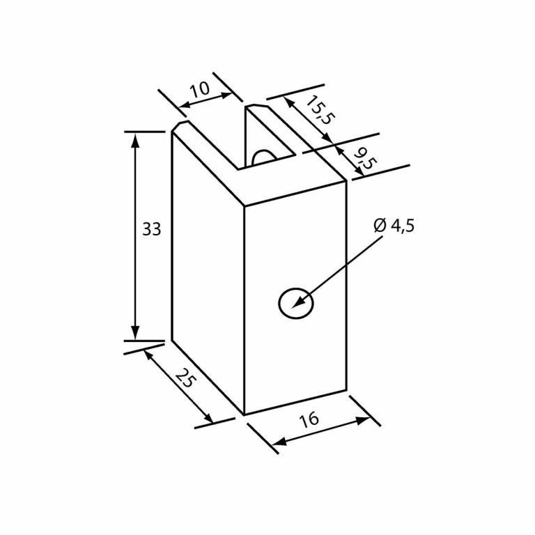 Wandanschluss 8-10 mm Abmessungen