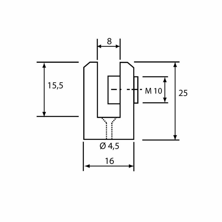 Wandanschluss 3-8 mm Abmessungen