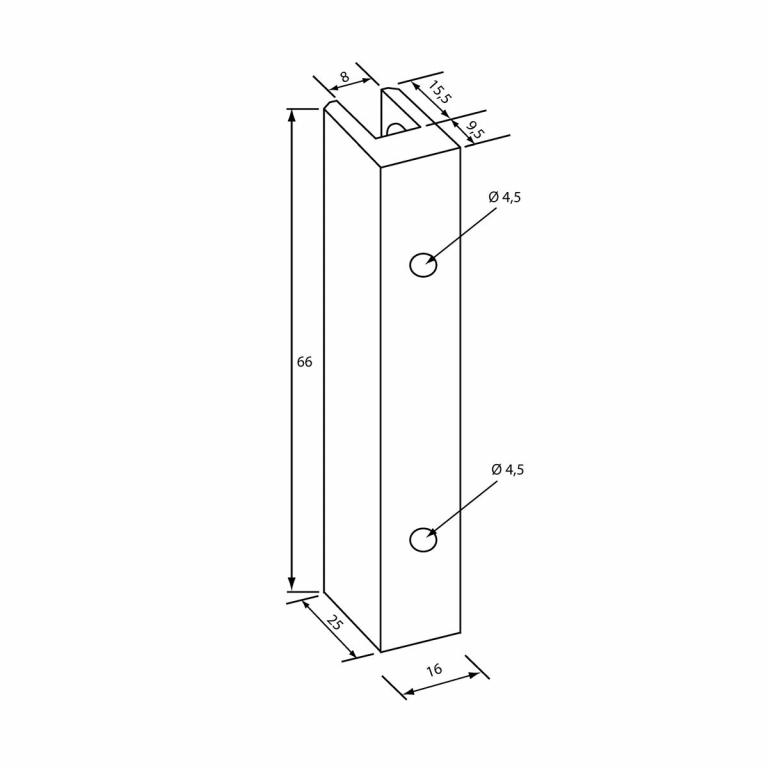 Wandanschluss 66 mm 3-8 mm Abmessungen