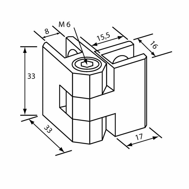 Winkelverbinder 3-8 mm Abmessungen